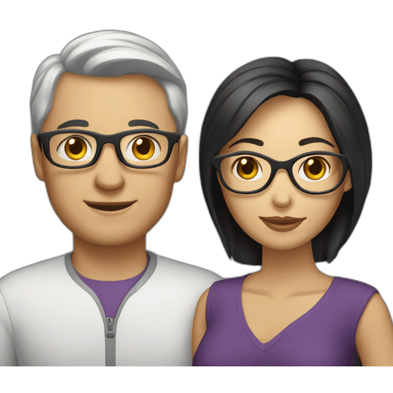 Caucasian-couple-with-dark-hair-woman-with-glasses emoji