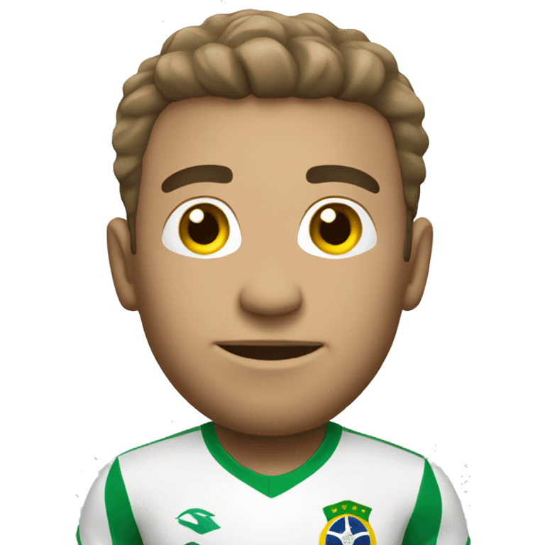 white male wearing brazilian football kit emoji