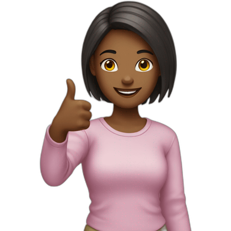 Girl with thumbs up emoji