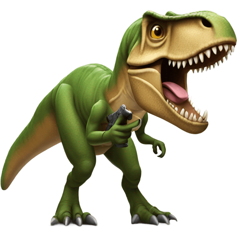 T. rex with gun emoji