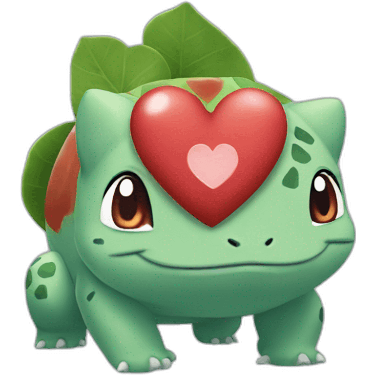 Bulbasaur with heart emoji