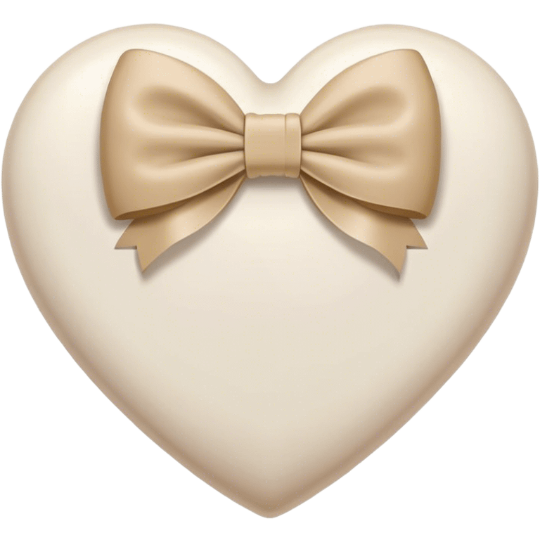 white heart with beige bow emoji