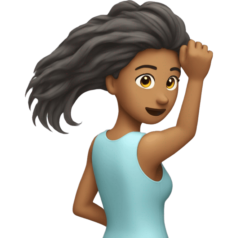 woman tossing her hair with her hand emoji