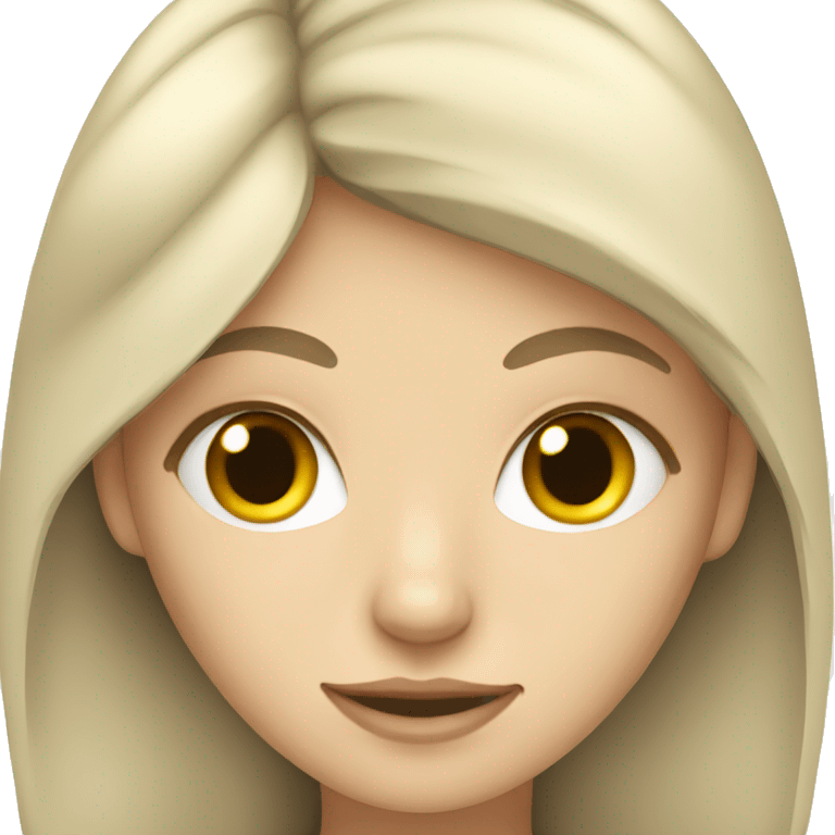 Blonde girl with a grey cat emoji