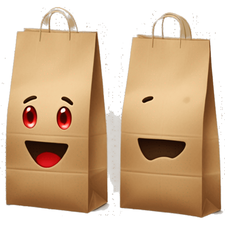 I need two shoping bags but its should be from brown paper, and on the bag written "Barbora" in red color, and dont need any invoice emoji