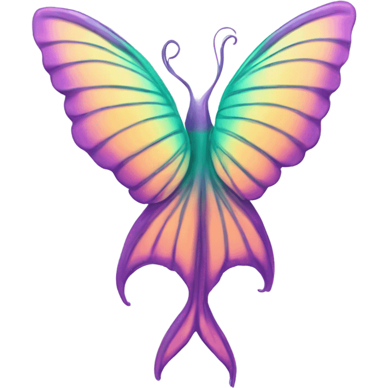 Mermaid tail. Only the fluke part. Looks like a butterfly wing design for the coloring emoji