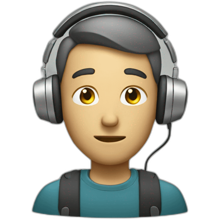 Man wearing headphone thinking emoji