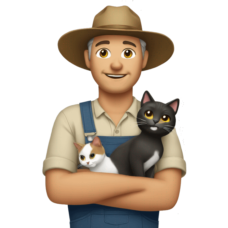 farmer with a cat emoji