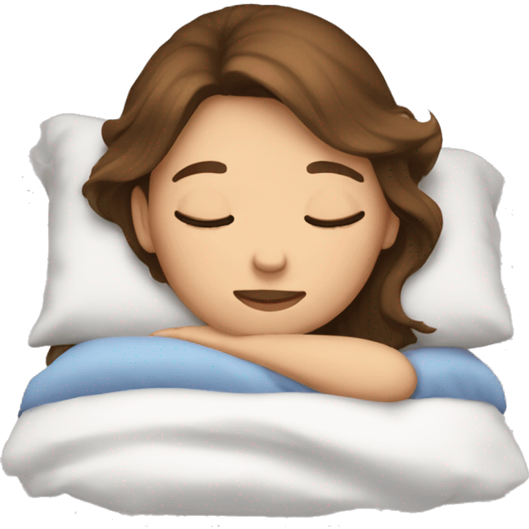 girl with brown hair sleeping emoji