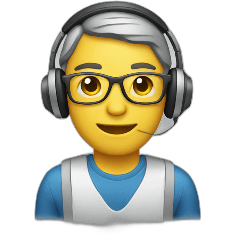 employee with laptop and headphones emoji