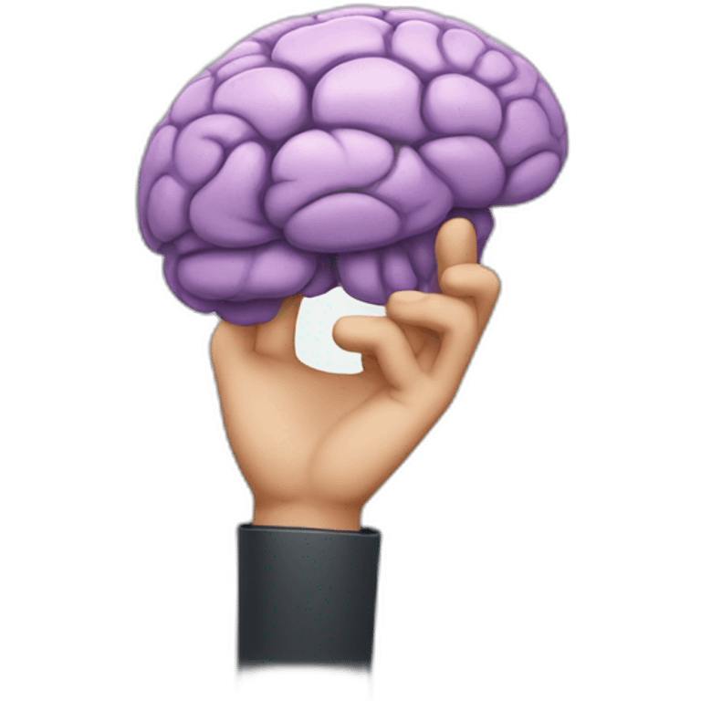 man holding brain in his hand emoji