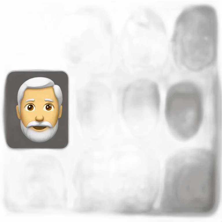 un homme de 50 ans chauve avec une barbe blanche emoji