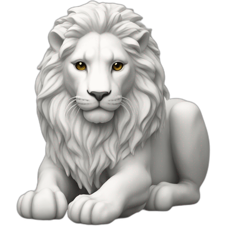 mermaid lion statue in white emoji