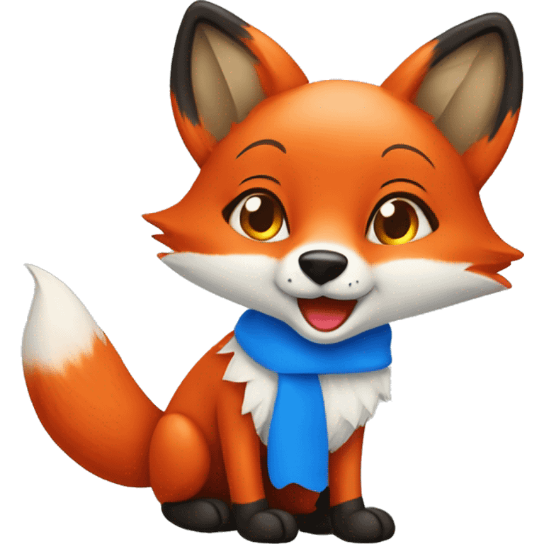 Bright Red Fox Wearing Blue Socks emoji