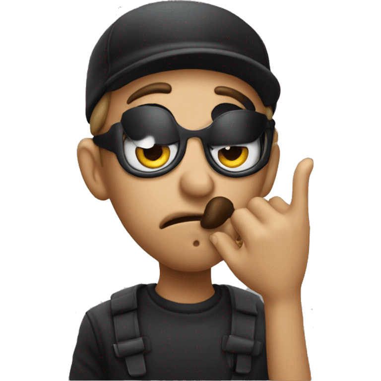 A robber blowing a kiss  emoji