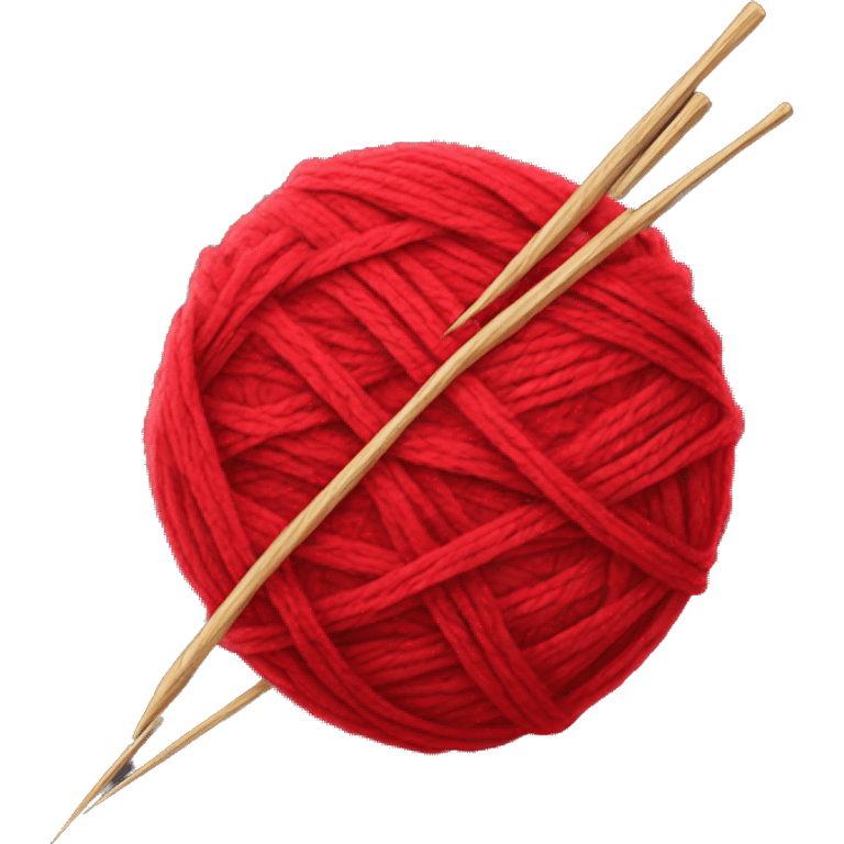 Red Ball of yarn and needles emoji