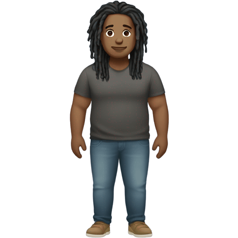 plus size light skin man with locs full body emoji