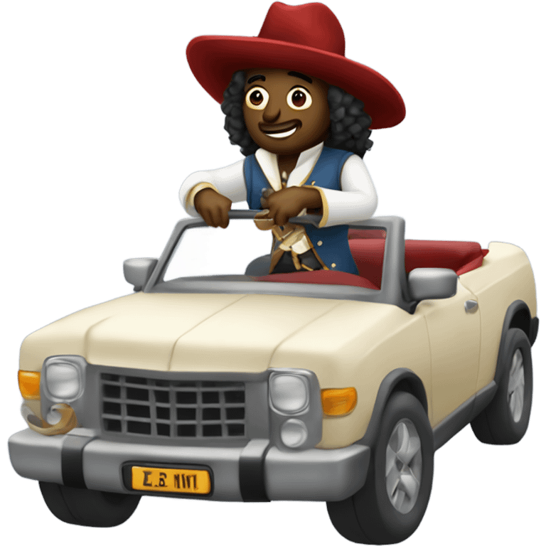 musketeer jamming in convertible emoji