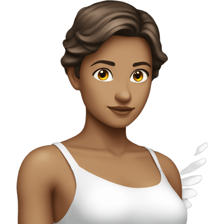 Angel woman brunette fit white  emoji