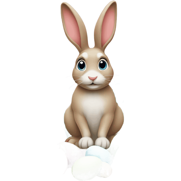 easter rabbit with eggs emoji