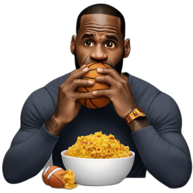 Lebron James eating  emoji