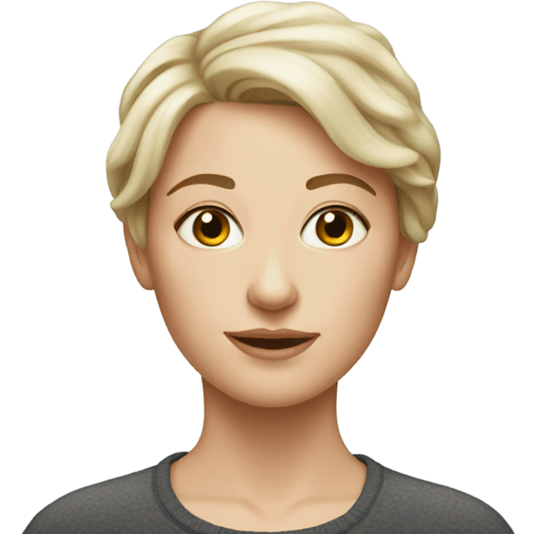 realistic portrait of white woman with short hair emoji