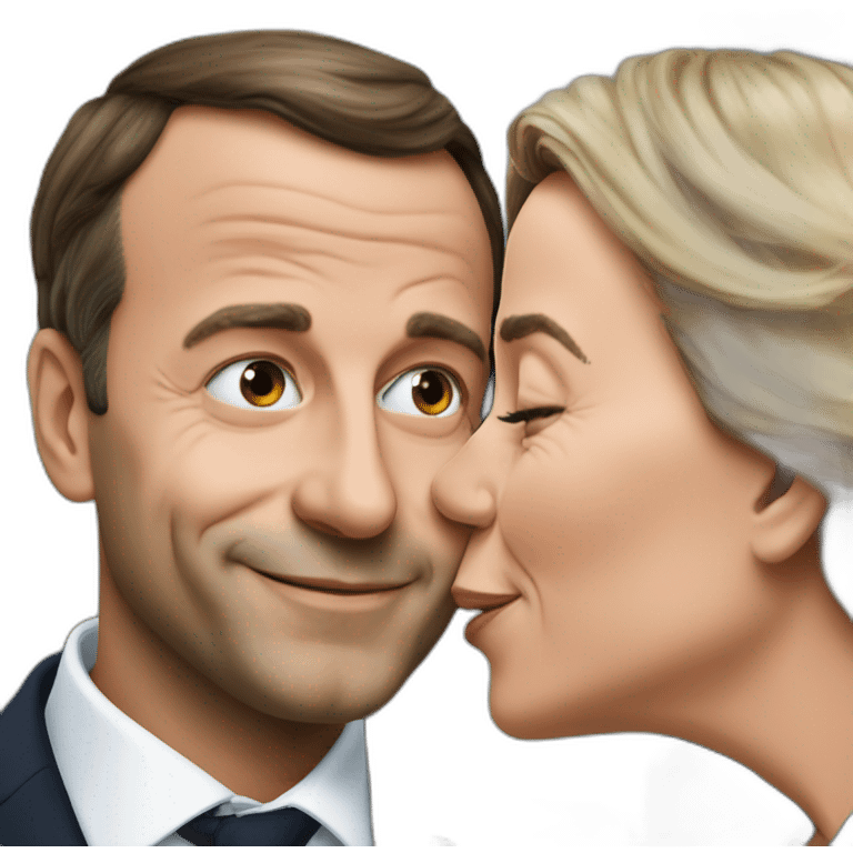 Mélanchon Kiss Macron emoji