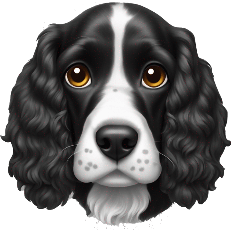 black and white cocker spaniel with nose spots emoji