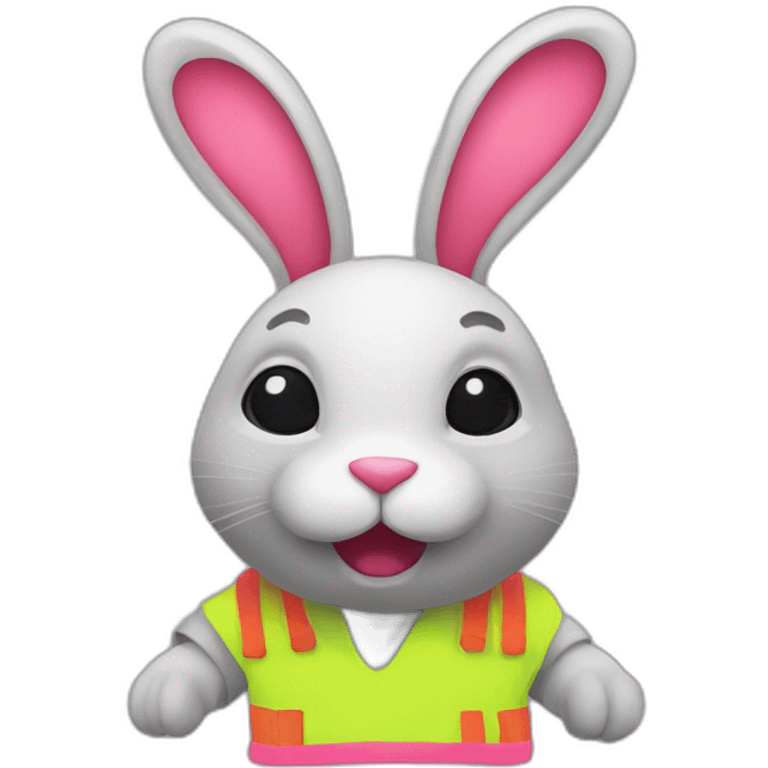 neon rabbit precaution emoji