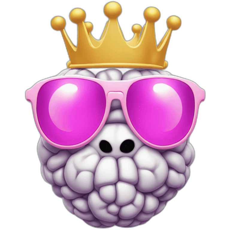 the Brain from Pinky and the Brain with crown, sunglasses emoji