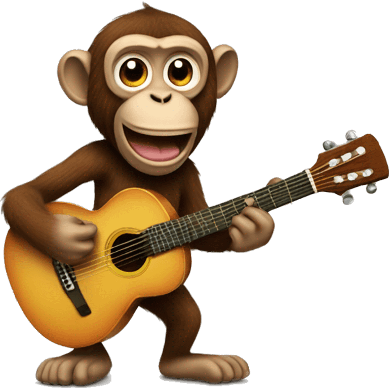 Cool monkey playing the guitar  emoji