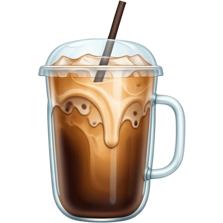 iced coffee in wave glass emoji