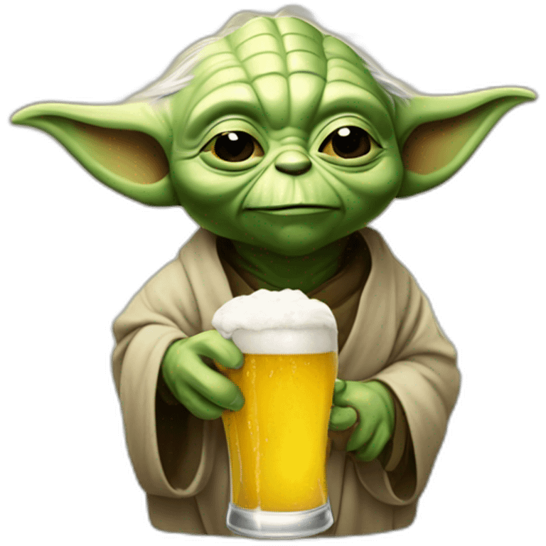 Yoda bebiendo cerveza emoji