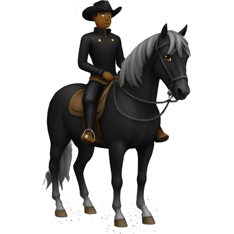 Horseman all black emoji