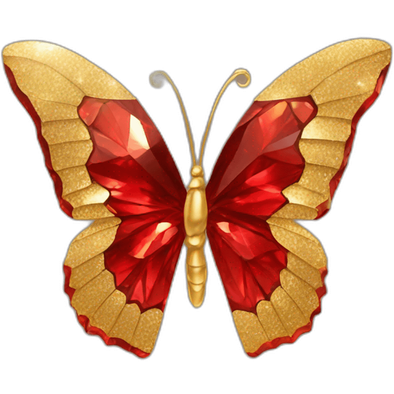 red crystal and gold butterfly emoji