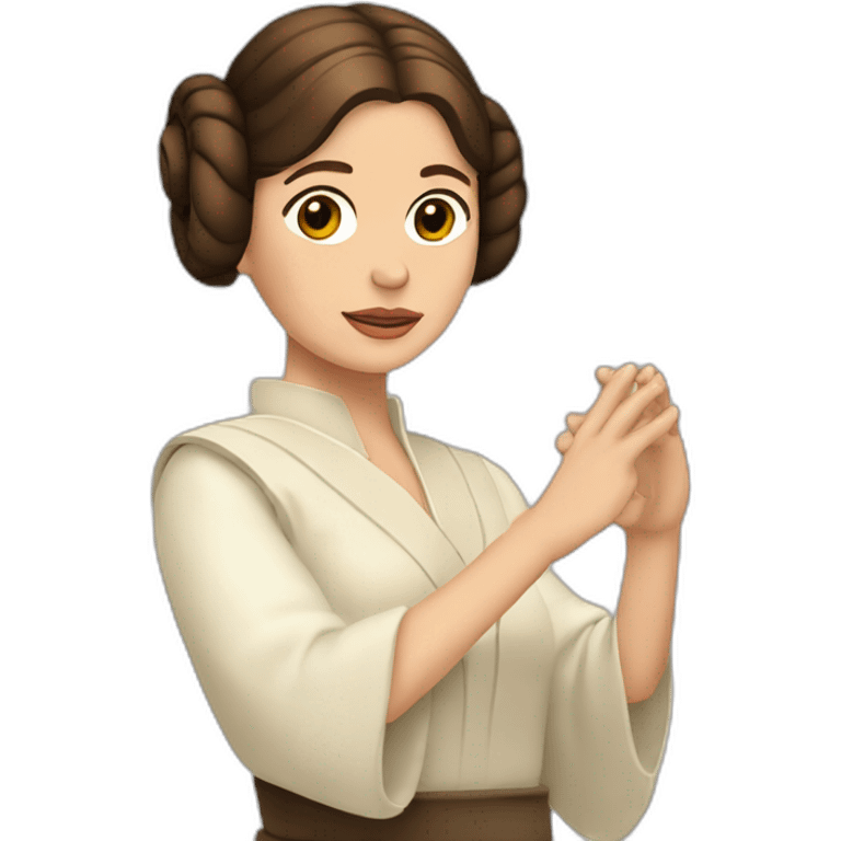 Princesa Leia saludando con la mano levantada emoji