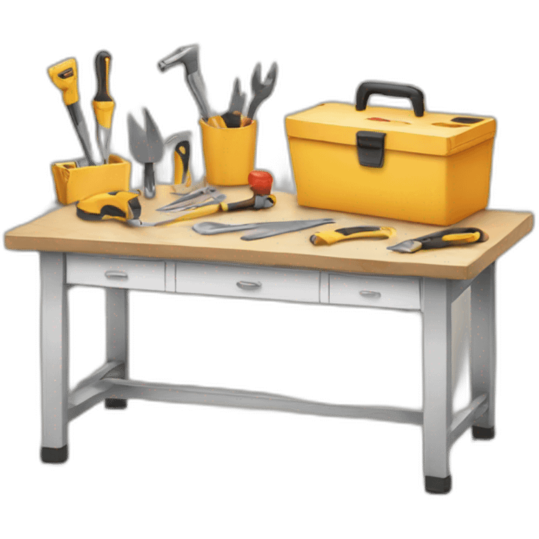 Work table with tools emoji