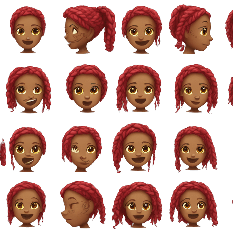 Pretty black woman with red braids emoji