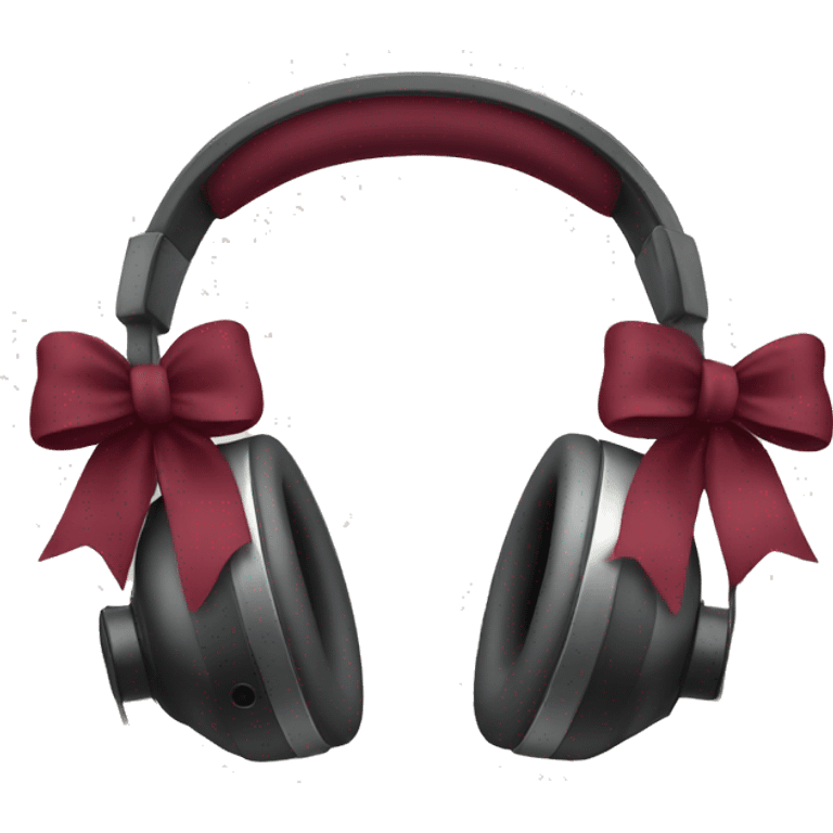 Headphones with burgundy bows  emoji