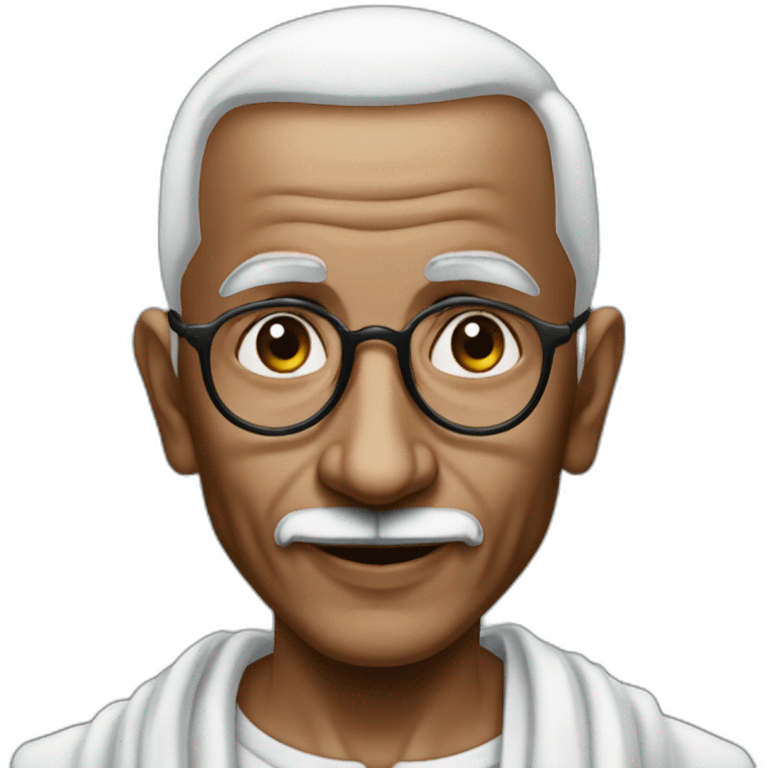 mahatma ghandi but with ariana grande's hairstyle emoji