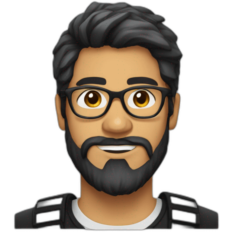 Hunger games Bearded latino with glasses  emoji