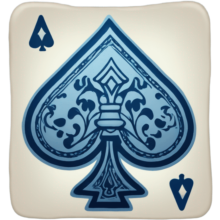 Ace of spades card in blue color emoji