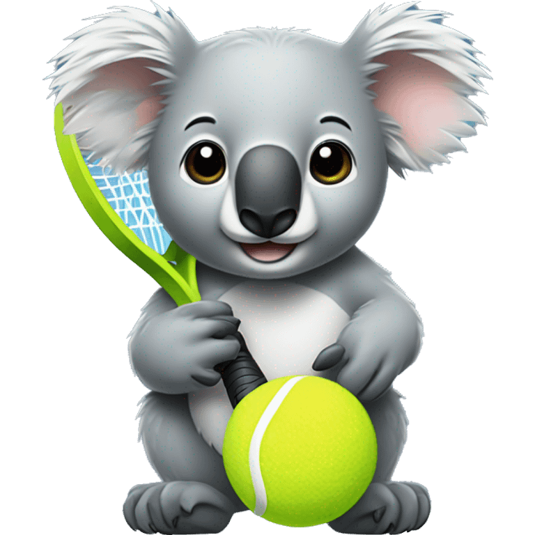 Koala with tennis ball and racket emoji