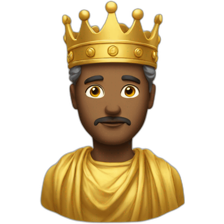 stoic person with golden leave crown on the head emoji