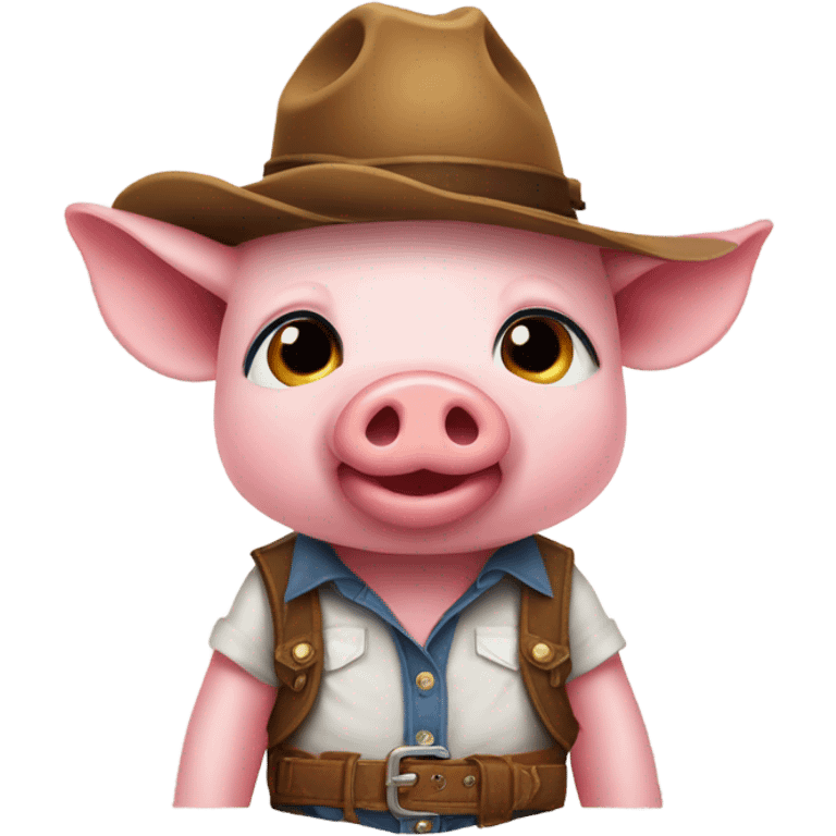 Pig wearing cow-boys hâte emoji