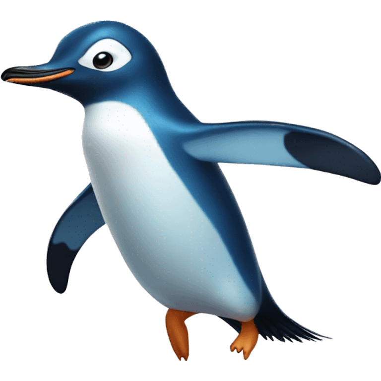 blue penguin jumping  emoji