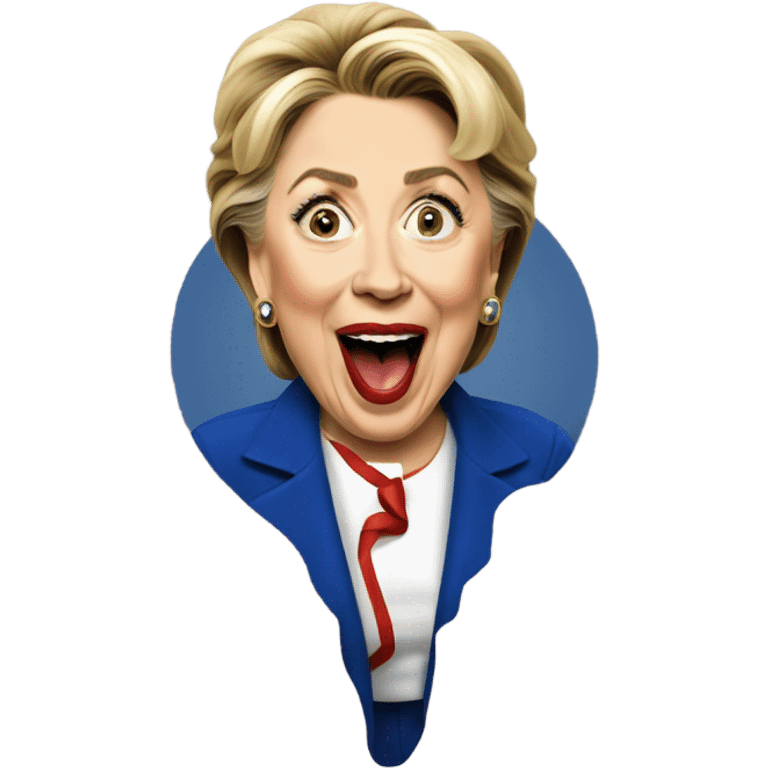 Hillary Clinton sticking her tongue out emoji