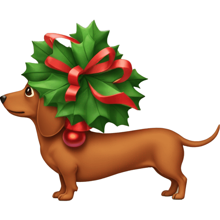 Wiener dog Christmas emoji