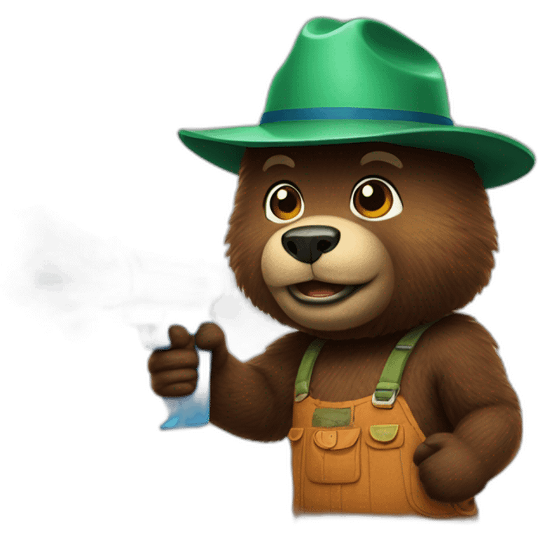 smokey bear with water gun emoji