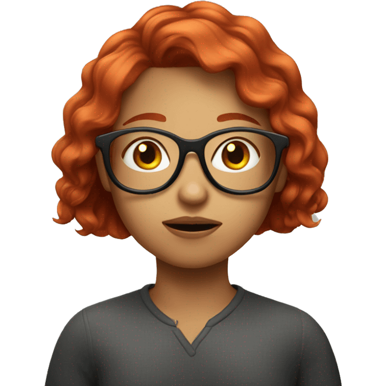 girl with red hair and glasses unable to talk emoji